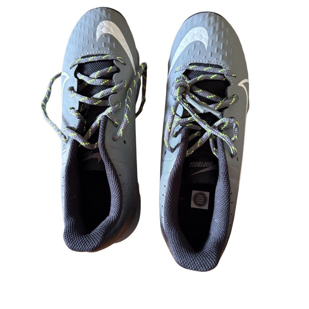 Nike Hyperdiamond 4 Keystone Softball Cleats Grey White Volt CZ5918-007 Womens 8